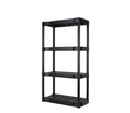 4-Tier Black Plastic Storage Shelving Unit,280 lb Capacity, 56.2x30x13.8 in